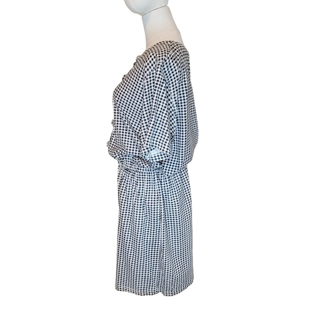 FADS Vintage Buffalo Plaid Romper L Gingham Button Cottagecore Summer Retro - Picture 6 of 7